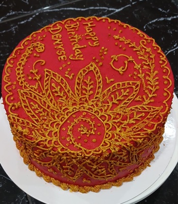 Birthday Cake Henna Design