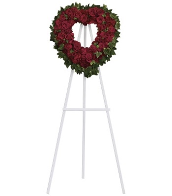 Blessed Heart Red Roses Standing Spray