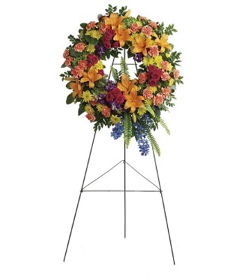 Colorful Serenity Funeral Flower Wreath