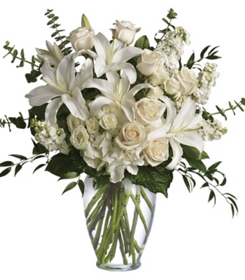 Comforting Reminder White Sympathy Flowers