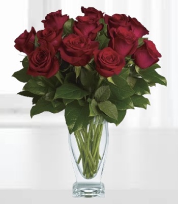 Valentine Red Roses in Gorgeous Couture Vase