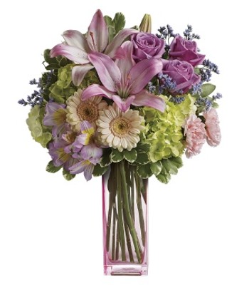I'm Yours Artfully Arranged Flowers In Exclusive Pink Vase