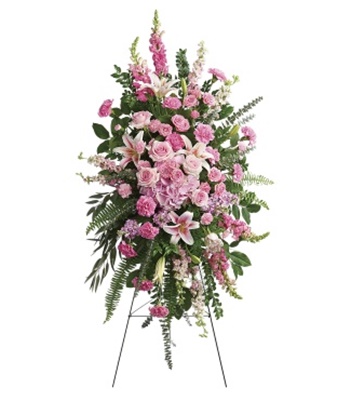 Glorious Farewell Pink Flowers Funeral Spray