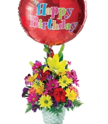 Happy Birthday Flower Basket