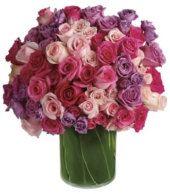 Love Forever - Valentine Roses in Chic Cylinder Vase