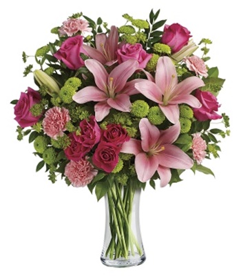 Mother's Day Flowers in Classic Glass Vase