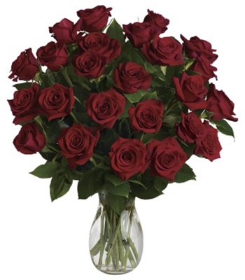 Only Yours 24 Deep Red Long Stem Roses