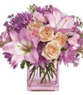 Peach pink and lavender Centerpiece