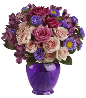 Purple Medley Bouquet With Roses