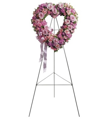 Rose Garden Heart Shaped Funeral Wreath