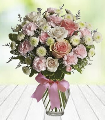 Flowers For Her - Soft Pink & White Feminine Flowers