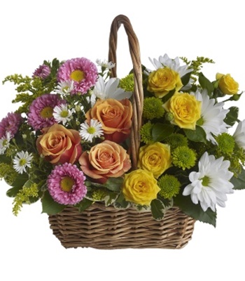 Sweet Tranquility Mix Seasonal Flowers Basket