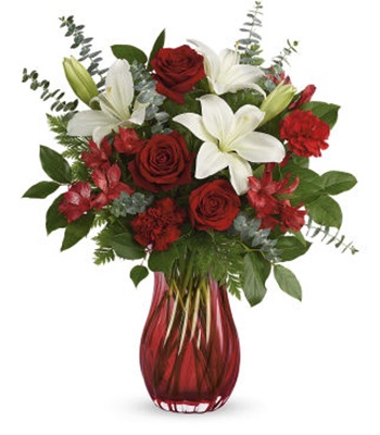 Valentine's Day Love Flowers in Vase