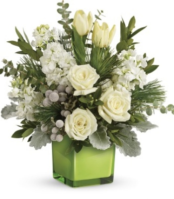 White bouquet winter style