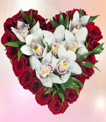 Cymbidium Orchid and Roses Box