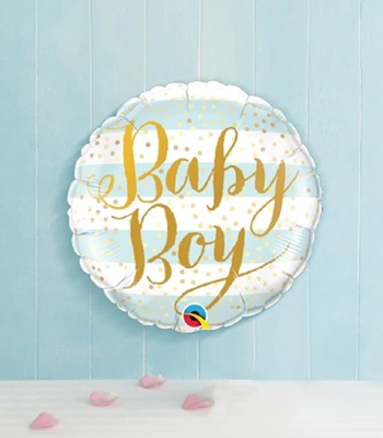Baby Boy Balloon - Blue Stripes