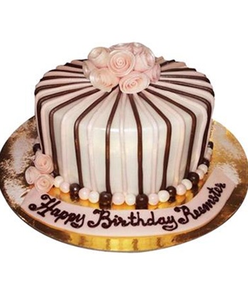 Birthday Cake - Chocolate Cake With Flower Design
