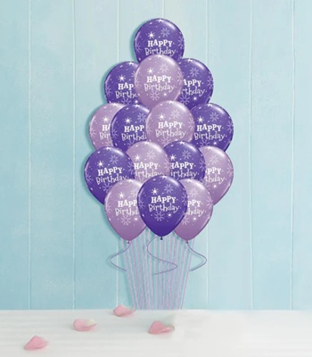 Birthday Sparkle Balloons - Violet & Lilac Color