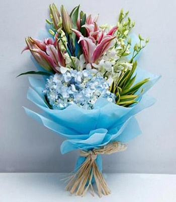 Blue Hydrangeas Flower Bouquet