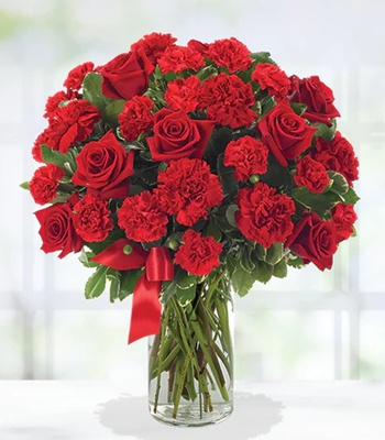 Carnation and Rose Arrangement