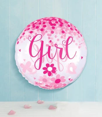 Girl Balloon - Confetti Theme