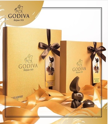 Godiva Chocolate Box Gold Rigid Collection box - 24 Pcs