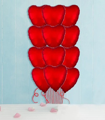 Happy birthday 12 Satin Luxe Matte Red Balloon Bouquet