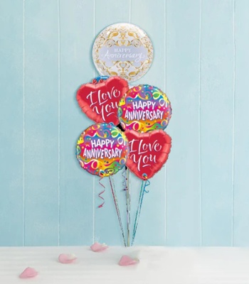 I Love You, Anniversary Balloon With Happy Anniversary Theme