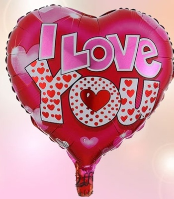 I Love You Balloon -Red, Pink and Silver Color