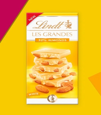 Lindt Les Grandes Almond White Chocolate 150g