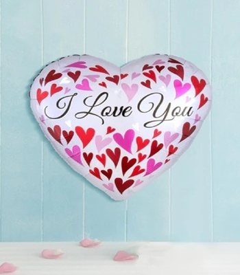Love You Happy Hearts Foil Balloon