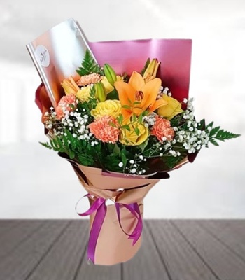 Orange and Yellow Flowers Bouquet
