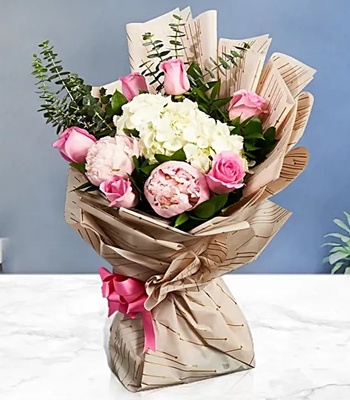 Pink Ohara Roses Bouquet