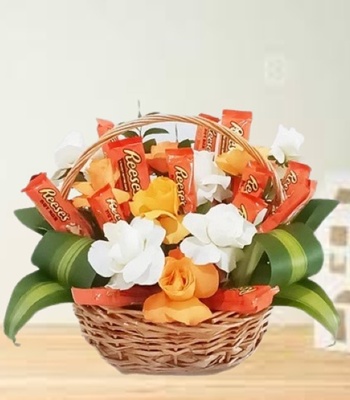 Roses and Chocolate Basket