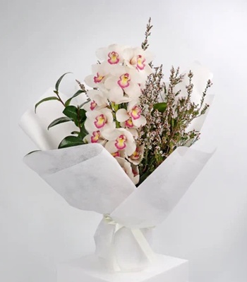 White Cymbidium Bouquet