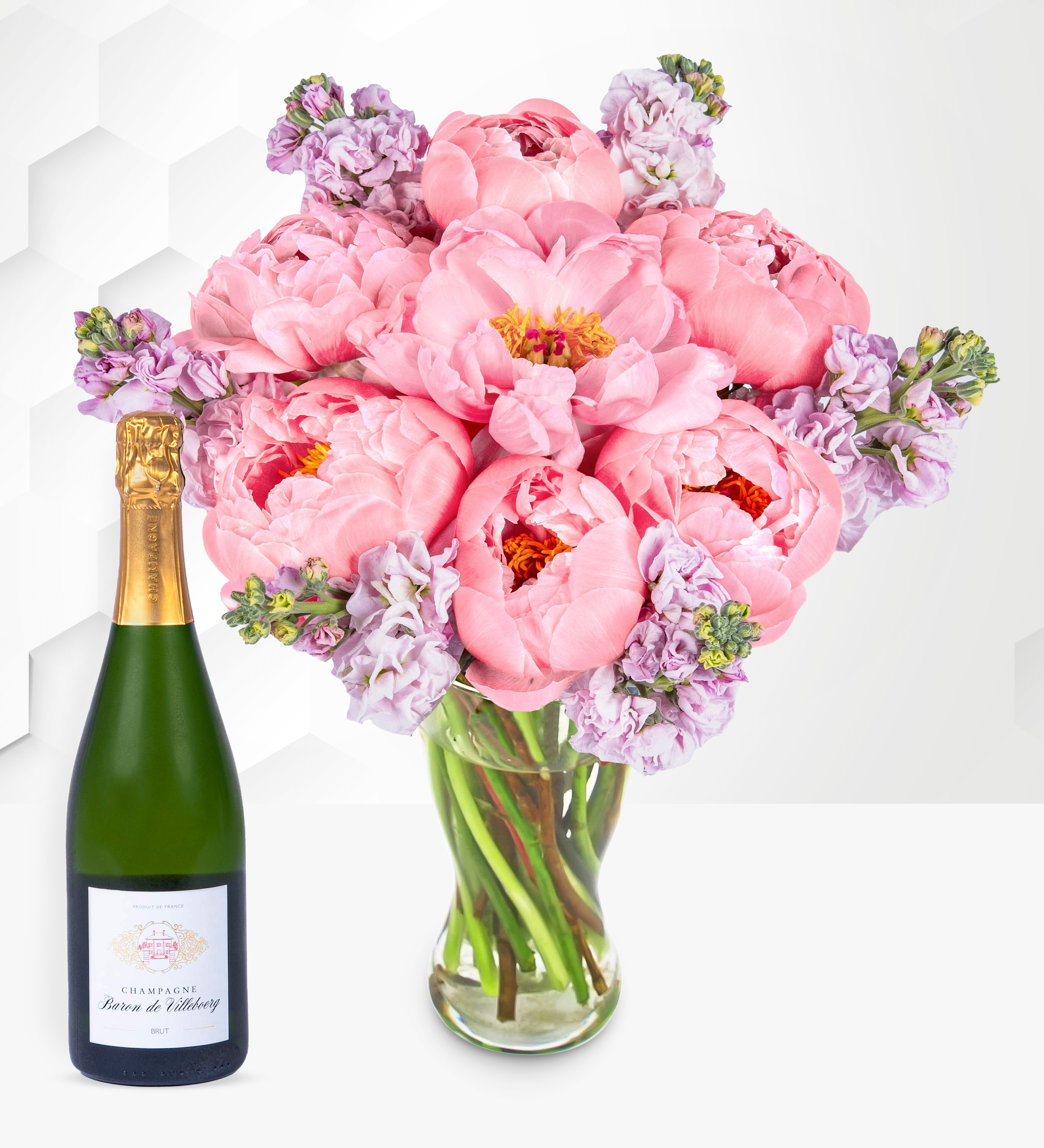 Anniversary Flowers With Champagne