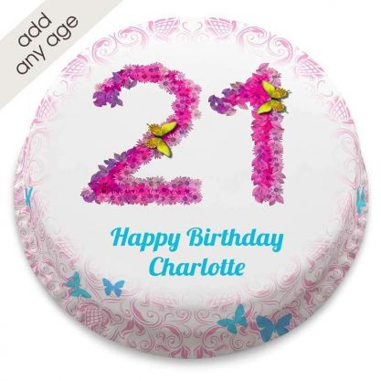 Any Age Floral Number Cake