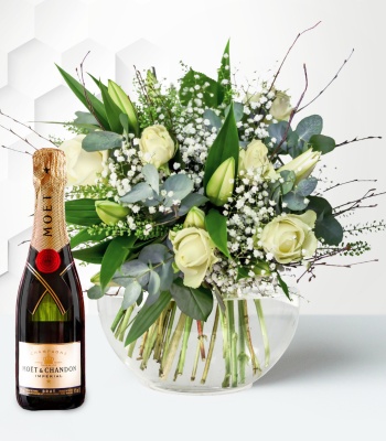 Christmas Roses and Lilies with Moet