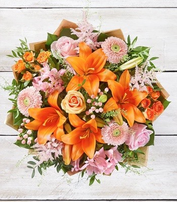 Orange and Pink Flower Bouquet