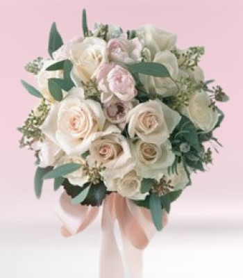 Rose Bouquet - 15 Pink & White Roses