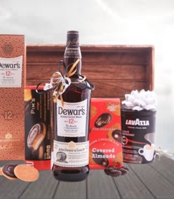 Dewars Whisky Coffee Sweets Basket