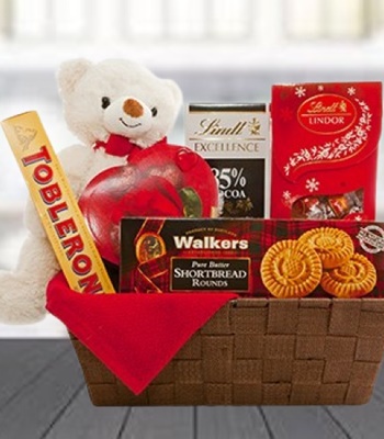 Chocolate Box with Cookies and Teddy Bear