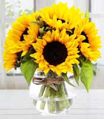 Sunflowers In Fancy Vase