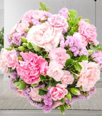 Sympathy Flower Bouquet - Lisianthus, Peonies and Hyacinth with Greenery