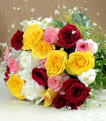 Mix Rose Flower Bouquet - 23 Assorted Roses