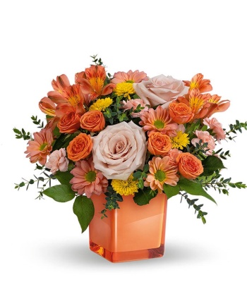 Autumn Mixed Flower Arrangement with Roses & Alstroemeria