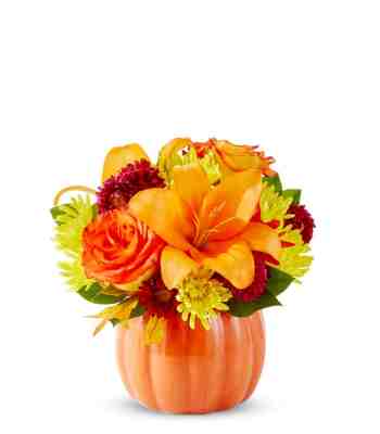 Autumn Pumpkin Flower Arrangement
