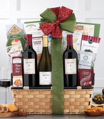 Award-Winning Houdini Napa Valley Wine Trio & Gourmet Gift Basket