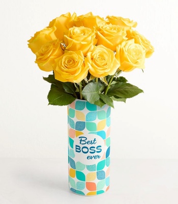 Best Boss Ever' Yellow Rose Bouquet