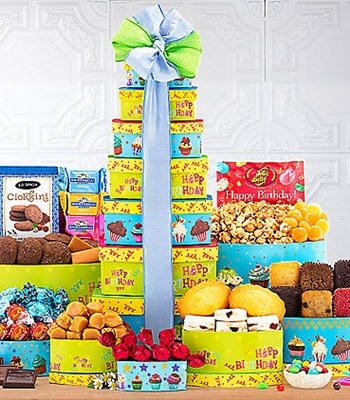 Happy Birthday Best Wishes Chocolate Gift Tower